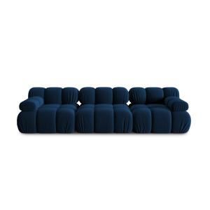 Canapé modulable 3 places en tissu velours bleu roi
