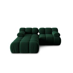 Canapé modulable 3 places en tissu velours vert bouteille