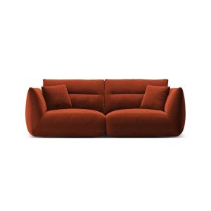Canapé modulable 3 places en velours auburn