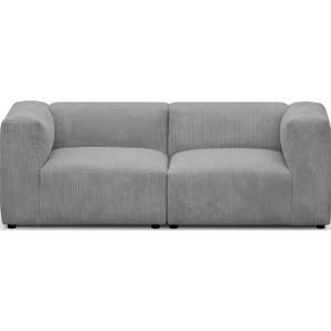Canapé modulable 3 places en velours côtelé gris clair