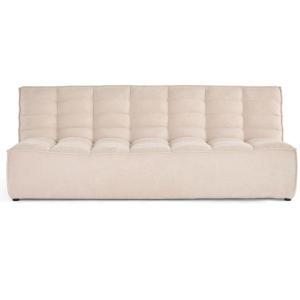 Canapé modulable 3 places  en velours texturé beige