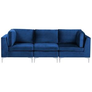 Canapé modulable 3 places velours bleu marine