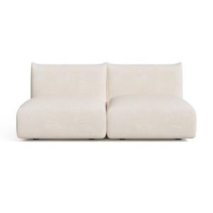 Canapé modulable 3 places velours chenillé crème