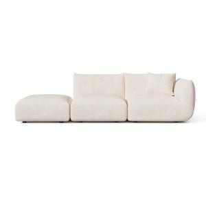 Canapé modulable 4-5 places droit velours chenillé crème