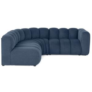 Canapé modulable 4 places angle gauche en tissu texturé ble…