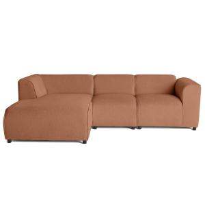 Canapé modulable 4 places angle gauche en tissu texturé ter…