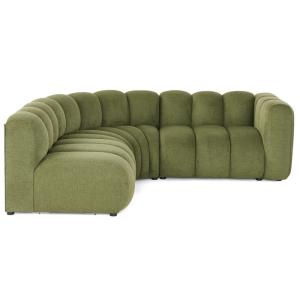 Canapé modulable 4 places angle gauche en tissu texturé ver…