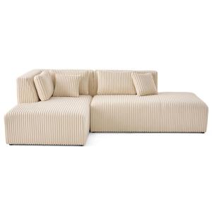 Canapé modulable 4 places angle gauche en velours grosses c…