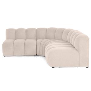 Canapé modulable 4 places angle réversible en tissu texturé…