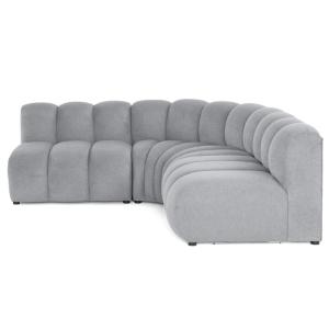 Canapé modulable 4 places angle réversible en tissu texturé…