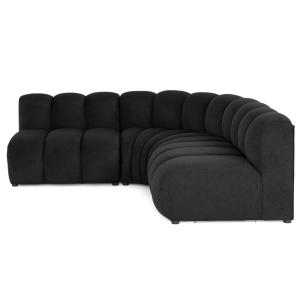 Canapé modulable 4 places angle réversible en tissu texturé…