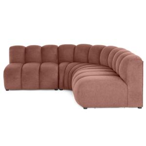 Canapé modulable 4 places angle réversible en tissu texturé…