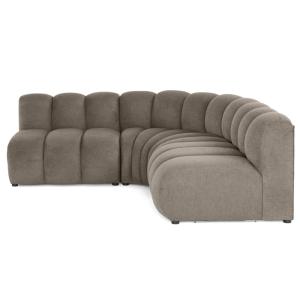 Canapé modulable 4 places angle réversible en tissu texturé…