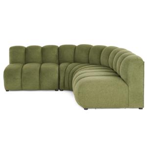Canapé modulable 4 places angle réversible en tissu texturé…