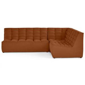 Canapé modulable 4 places angle réversible en velours textu…
