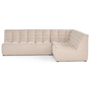 Canapé modulable 4 places angle réversible en velours textu…