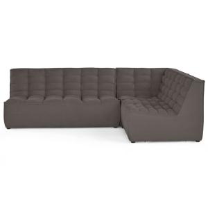 Canapé modulable 4 places angle réversible en velours textu…