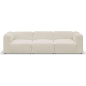 Canapé modulable 4 places en tissu bouclé beige