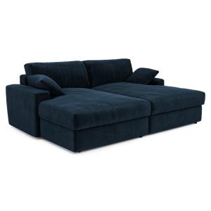 Canapé modulable 4 places en velours bleu nuit