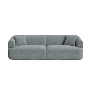 Canapé modulable 4 places en velours côtelé gris foncé