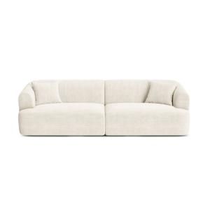 Canapé modulable 4 places en velours côtelé ivoire