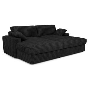 Canapé modulable 4 places en velours côtelé xxl noir