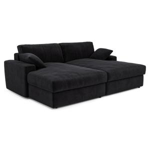Canapé modulable 4 places en velours noir