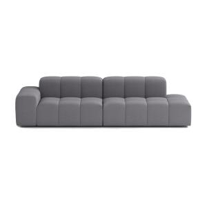 Canapé modulable 4 places tissu gris foncé