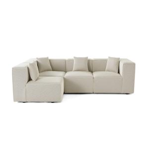 Canapé modulable 5 places angle gauche en tissu mailles 3d…