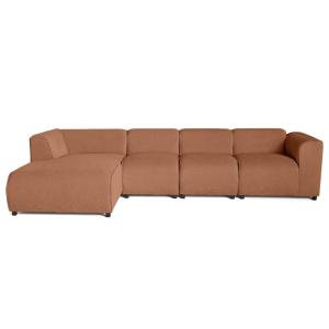 Canapé modulable 5 places angle gauche en tissu texturé ter…