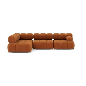Canapé modulable 5 places angle gauche en velours texturé t…