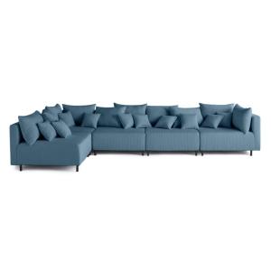 Canapé modulable 5 places angle réversible en velours côtel…