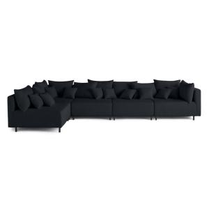 Canapé modulable 5 places angle réversible en velours côtel…