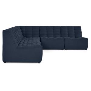 Canapé modulable 5 places angle réversible en velours textu…