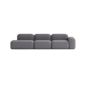 Canapé Modulable 5 Places Tissu Gris Foncé