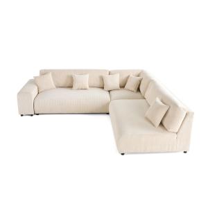 Canapé modulable 6 places angle droit en velours côtelé bei…