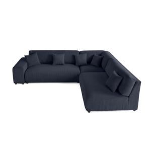 Canapé modulable 6 places angle droit en velours côtelé ble…