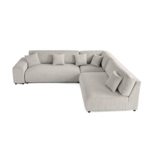 Canapé modulable 6 places angle droit en velours côtelé gri…