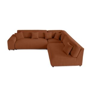 Canapé modulable 6 places angle droit en velours côtelé ter…