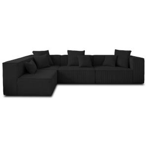 Canapé modulable 6 places angle gauche en velours côtelé no…