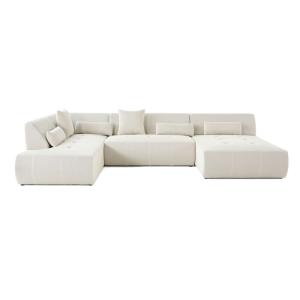 Canapé modulable 7 places angle gauche en tissu mailles 3d…
