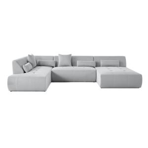 Canapé modulable 7 places angle gauche en tissu mailles 3d…
