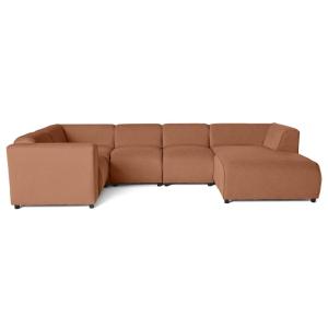 Canapé modulable 7 places angle gauche en tissu texturé ter…