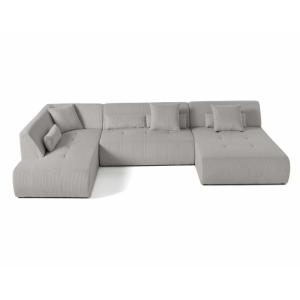 Canapé modulable 7 places angle gauche en velours côtelé gr…