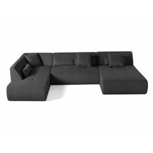 Canapé modulable 7 places angle gauche en velours côtelé gr…