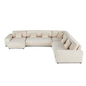 Canapé modulable 8 places angle droit en velours côtelé bei…