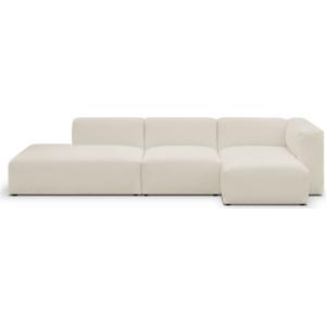 Canapé modulable angle droit 5 places en tissu bouclé beige…