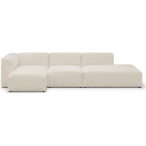 Canapé modulable angle gauche 5 places en tissu bouclé beig…