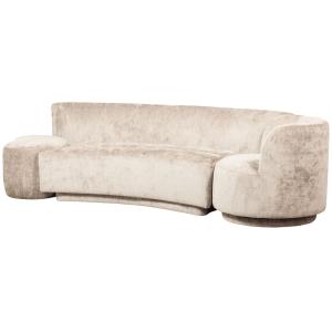 Canapé modulable avec 1 fauteuil et 1 pouf en tissu chenill…