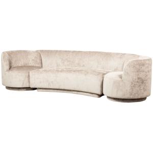 Canapé modulable avec 2 fauteuils en tissu chenille beige